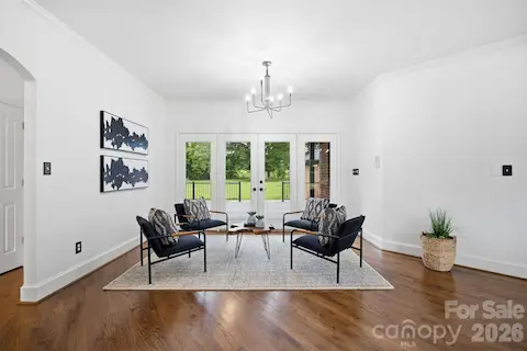 The hardwood floors have been refinished.