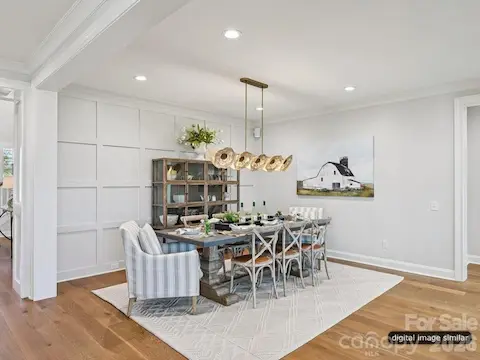 Seat 8-10 easily in this space with a table for entertaining/gatherings