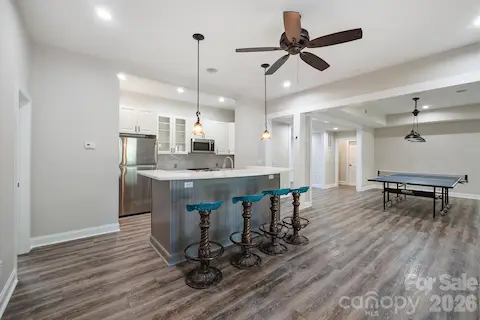 Full Kitchen with Island in the Lower Level
