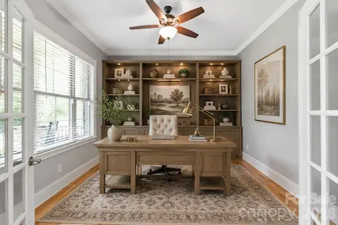 Virtually Staged - Office with French Doors