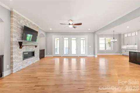 Beautiful Open Floor Plan with Stone Fireplace