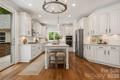 Island kitchen virtually staged