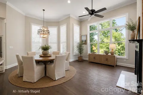 Informal Dining with Keeping Room - virtually staged