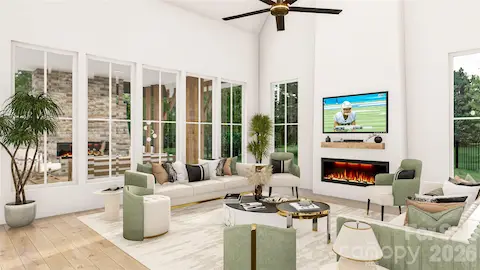 3D architectural rendering illustrating one potential home design for the homesite. Renderings are conceptual and are intended for visualization purposes only.