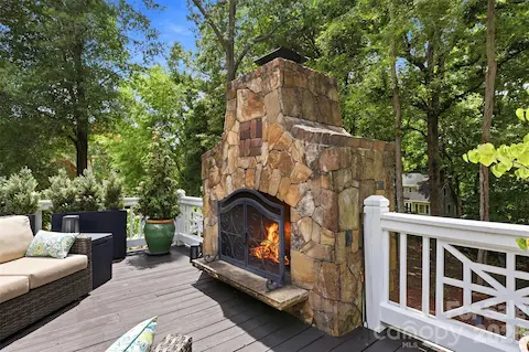 Wood burning fireplace