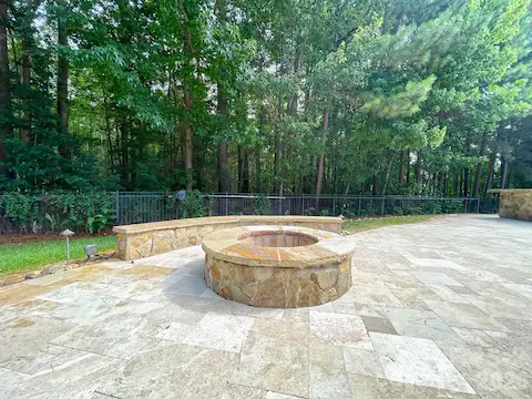 Fire Pit with Built-In Seating