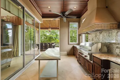 One of two outdoor kitchens.
