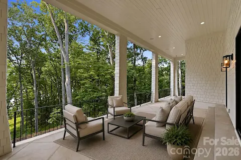 A view from the lower level porch