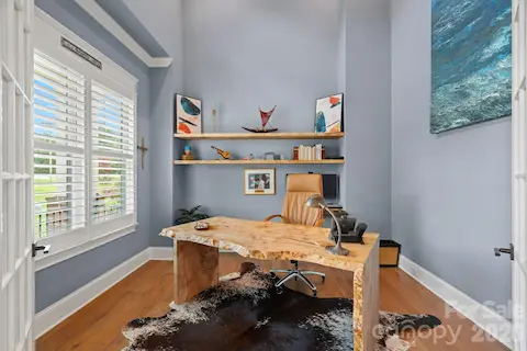 Office with french doors