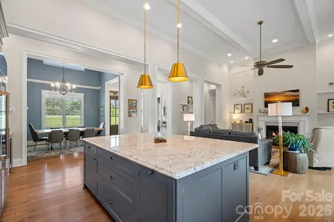 View of open floor plan from the kitchen