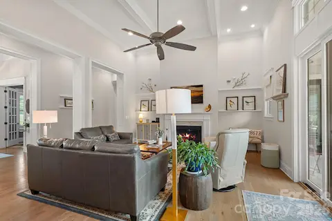 Open floor plan with custom hieght and decorative ceilings