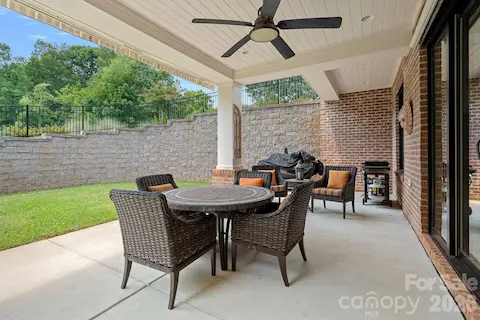 another view of covered patio - walkout basement level (extended area for grills, etc)