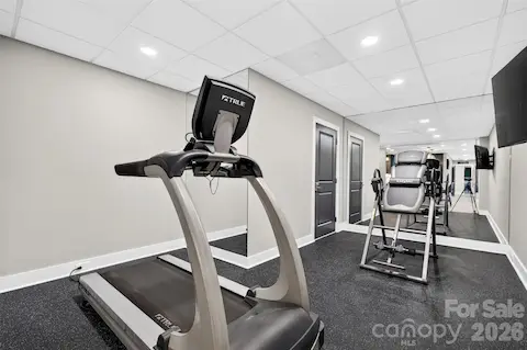 GLassed in workout room  Lower Level