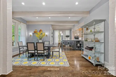 Light, bright Dining Room open to Kitchen and seating area