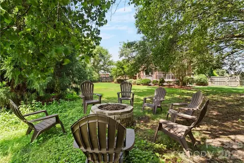 Fire pit area at back of yard