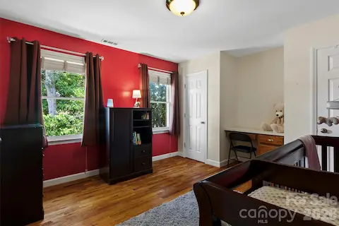 Fourth bedroom has 2 closets and built in desk!