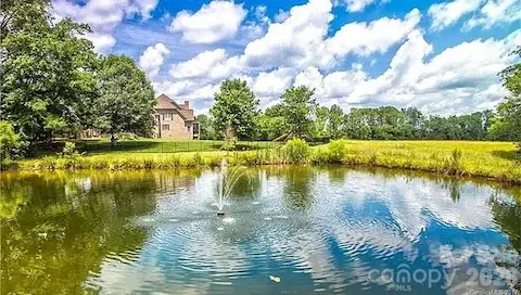 Pond with fountain