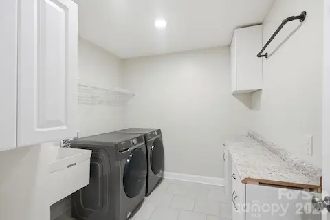 Spacious laundry room on second level