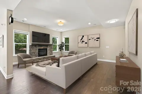 Family room virtually staged