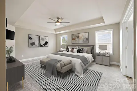 Virtually Staged Primary Bedroom