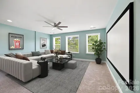 Media room virtually staged