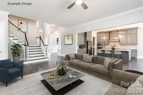 Example Photo - Family Room/Kitchen *Virtually Staged*