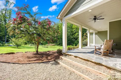 Front porch with view of vineyard
