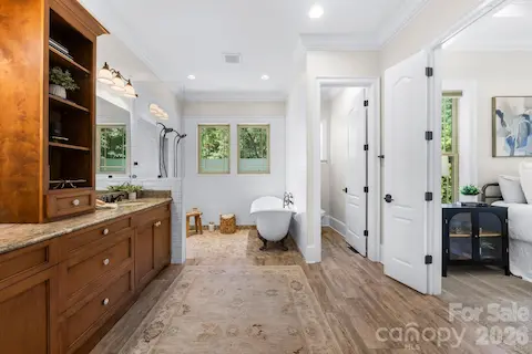 Primary bathroom- dual showerheads/free standing tub