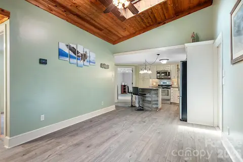 Open kitchen/dining area is perfect for large gatherings