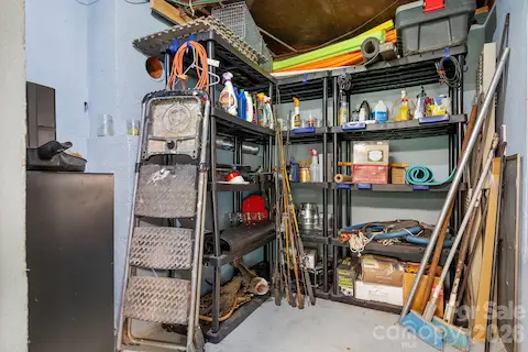 Huge storage closet behind the bar in the basement