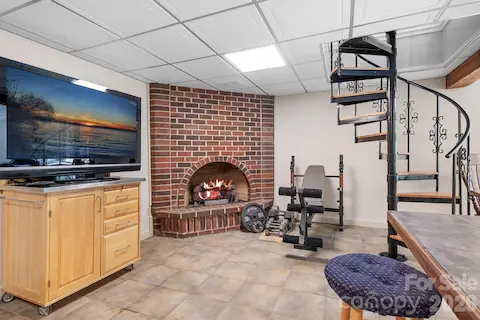 Full Brick Fireplace with gas logs