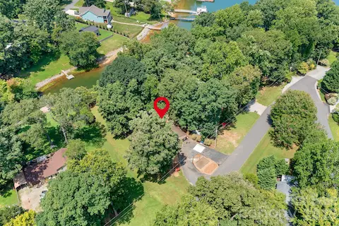 Ariel view of the home and cove