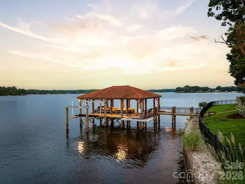 Private covered dock positioned along the property’s extensive Lake Norman shoreline.