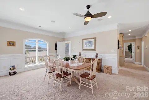 Dedicated dining area provides a comfortable space for meals and gathering just off the kitchen.