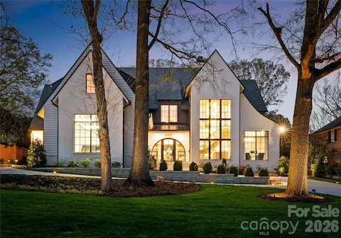 Twlight front view of this incredible home.