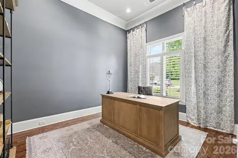 High ceilings in the study/living room