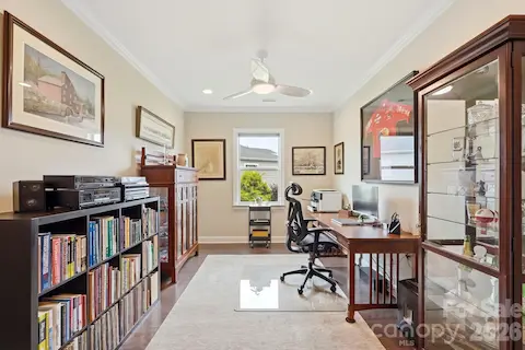 Flexible front room offers the perfect setting for a home office, hobby room or quiet retreat.