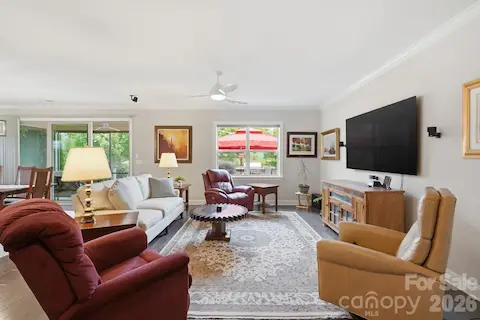 The spacious great room was designed for easy conversation, entertaining and everyday comfort.