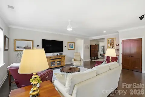 An open floor plan keeps the kitchen, dining and great room connected while still giving each space its own identity.