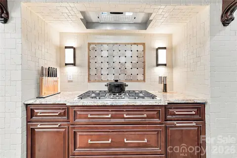 Detail of gas cooktop