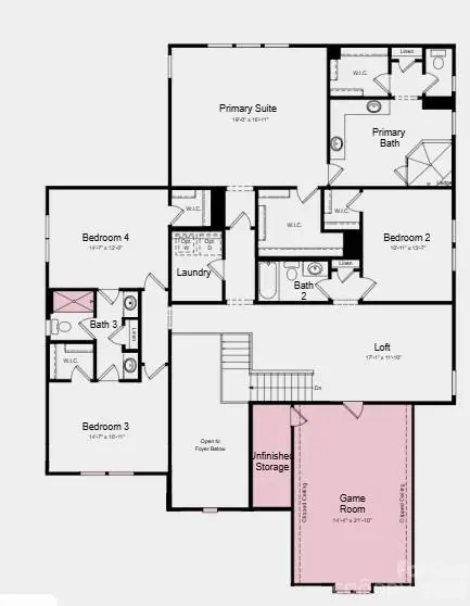 Floor 2 - Proposed highlights include: 9' sliding glass door at casual dining, study in place of formal dining, game room, shower in place of tub insert at bath 3