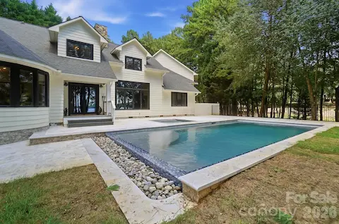 Newly completed saltwater pool and spa