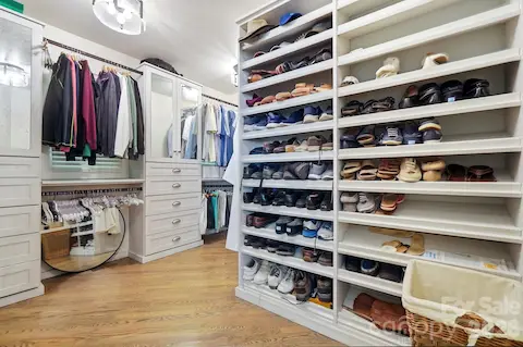 Walk in closet with built-in storage