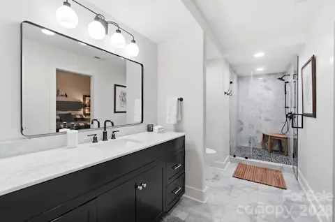 One of two full baths on second level