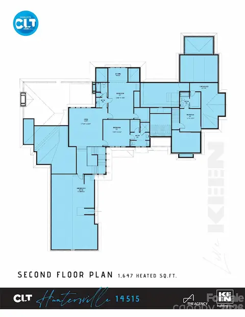 Second floor plan — 1,647 heated SF per builder concept plans; layout and dimensions subject to change