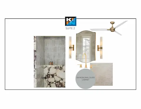 Suite 2 bath design concept — selections subject to change