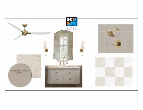 Suite 3 bath design concept — selections subject to change