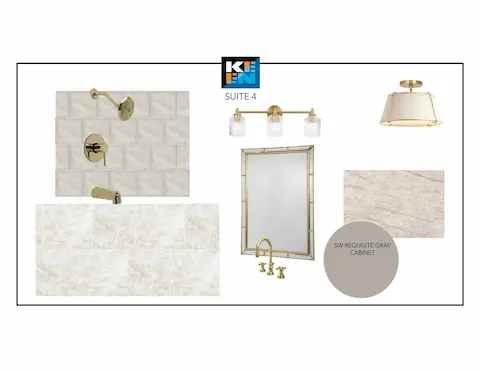 Suite 4 bath design concept — selections subject to change