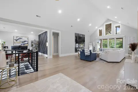 Light-filled living room designed for everyday living and entertaining