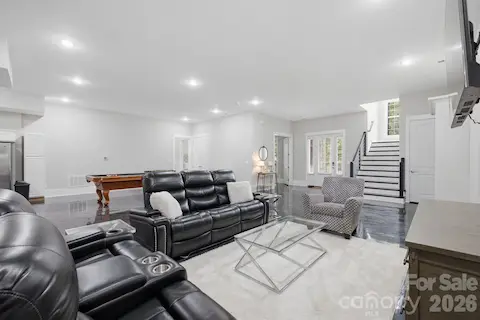 Spacious lower-level living area
